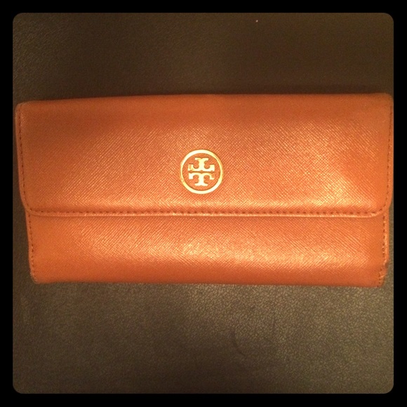 Tory Burch Tan and Orange Wallet