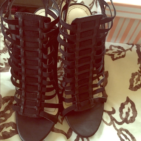 Black strappy heels
