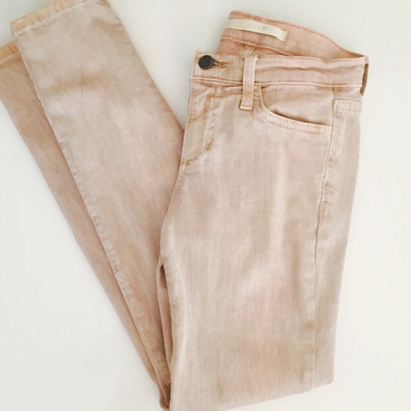 Joe's Jeans stonewashed beige tan skinny ankle 25