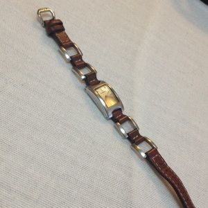 Genuine leather and stainless steel Fossil watch