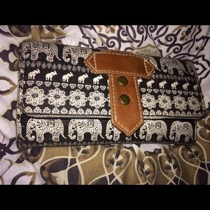 Black and White elephant wallet