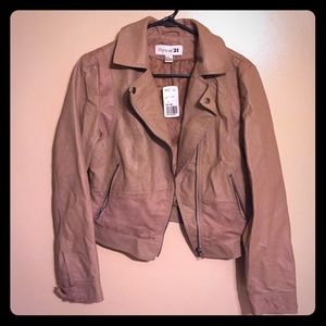 Pinky beige pleather jacket.