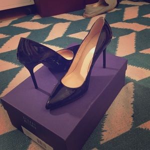 Black Patent Stuart Weitzman Nouveau Pumps