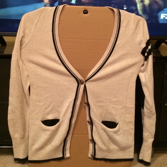 Tan and black cardigan