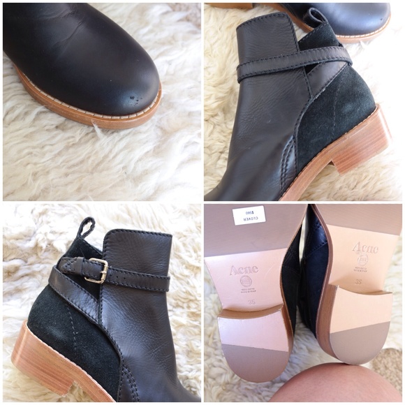 Acne leather and suede ankle boot - Picture 4 of 4