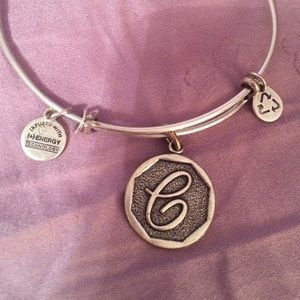 "C" silver Alex and Ani bracelet