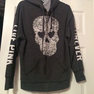 Pink by VS skull sweatshirt