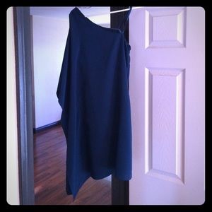 Aqua one shoulder cocktail dress
