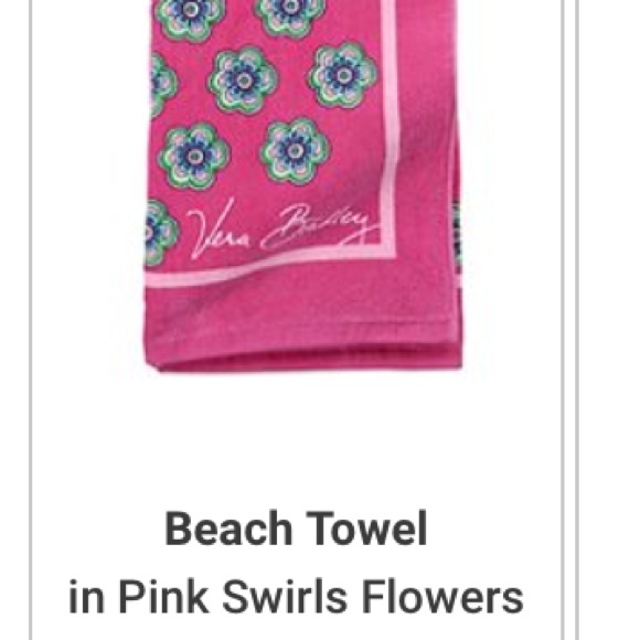 Vera Bradley beach towel in pink swirls flowers