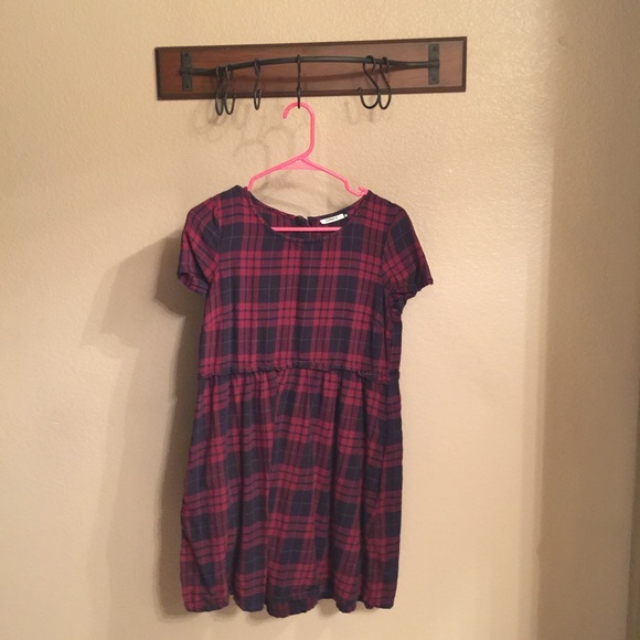 Red Checked Smock Dress