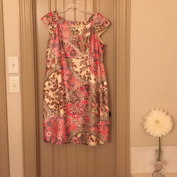 Orange floral Sheath dress