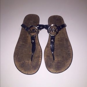 MK black sandals