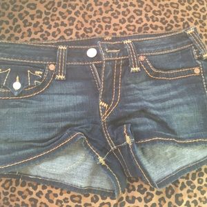 True religion denim shorts