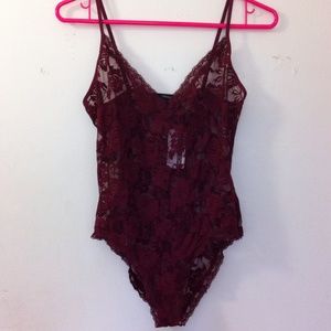 Maroon Lace Bodysuit