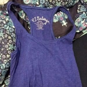 Blue PJ Salvage Tank. Size Small.