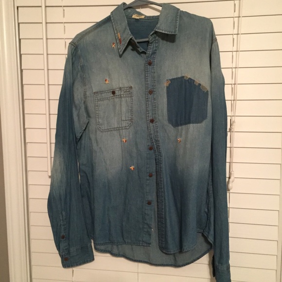 Denim button up long sleeve shirt