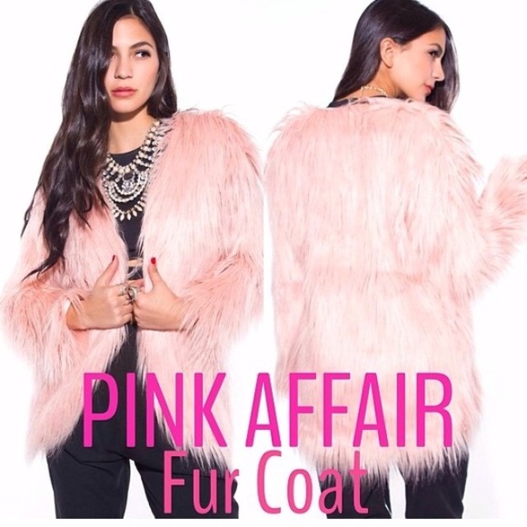 Pink fur coat
