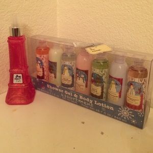 Lotion and sparkly body mist
