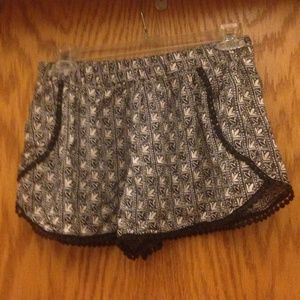 Black and cream shorts