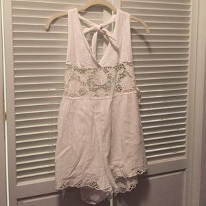 Free People white lace romper