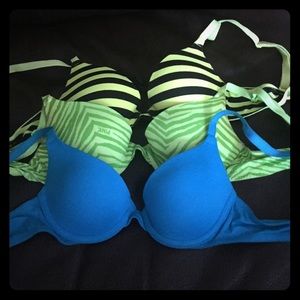 Pink Victoria secret push up bras