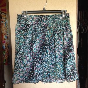 High Waisted Floral Print Skirt