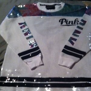 Limited release 001 VS Pink Bling Varsity crew XS