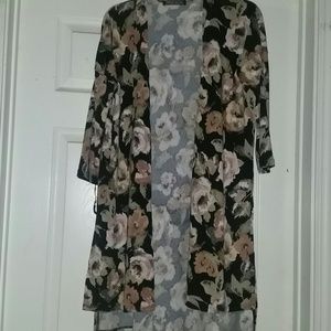 Long floral cardigan