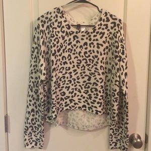 Leopard print cropped sweater