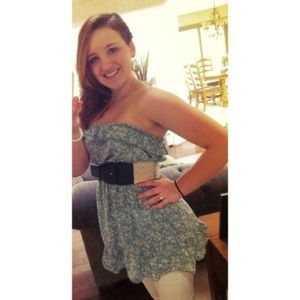 Floral strapless shirt