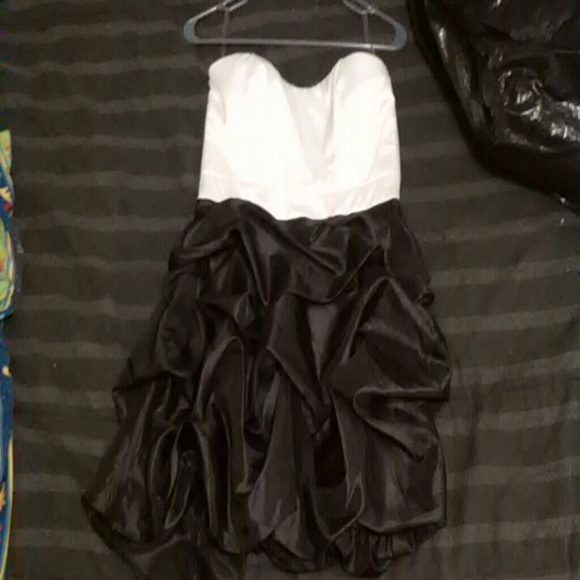 Black and White Ruffled Dress