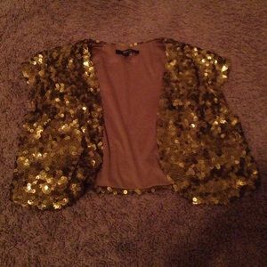 Gold Sequin short cardigan