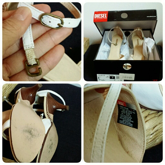✂️SALE✔️$99✂️🎀Romantic Diesel white heels size 7 - Picture 2 of 4