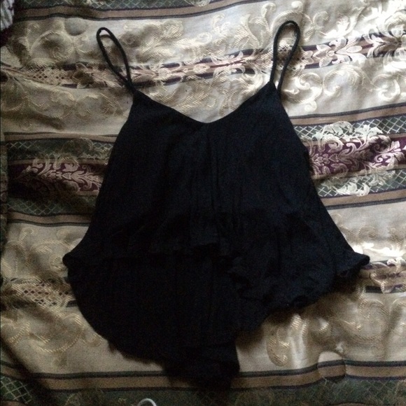 Black backless spaghetti strap crop top!worn once