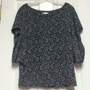 UO gray & black oversized blouse.