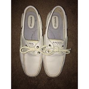 White Sperry Boat Shoes