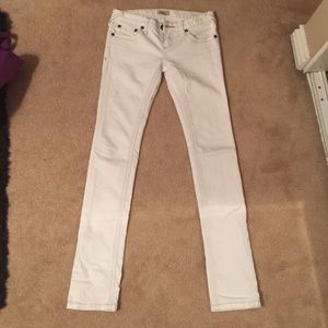 Free people white denim straight leg jeans