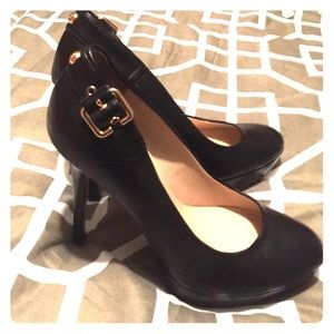 Black Leather GUESS heels