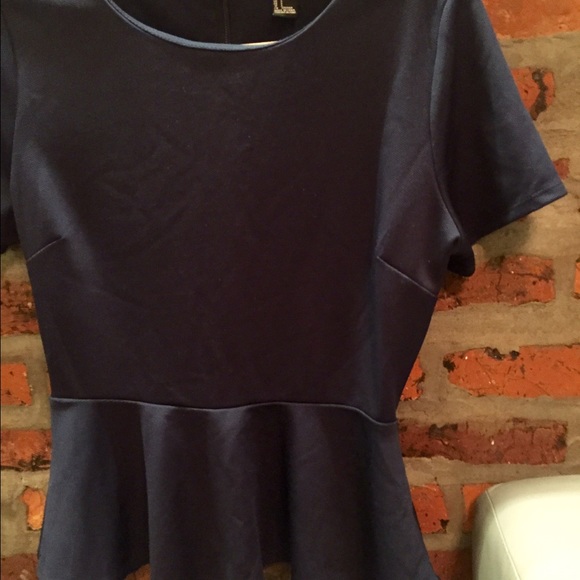Navy peplum top