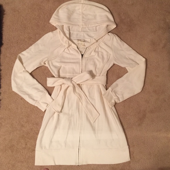 Cream colored cotton tunic with front tie