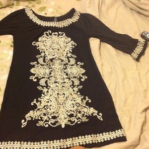 INC Black 3/4 Sleeve Dress