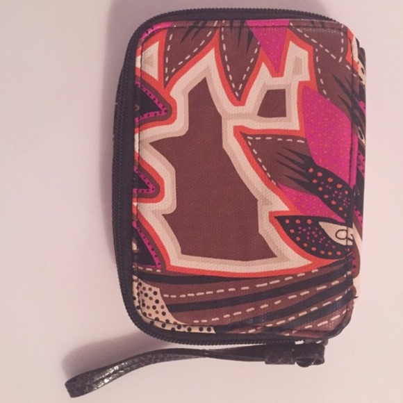 Echo coated canvas wristlet