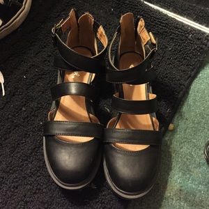 90s Black Caged platform Sandals