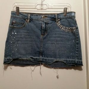 Blue jean mini skirt