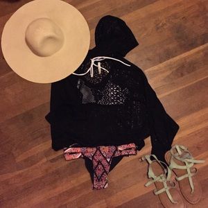 Boxy black crochet long sleeve