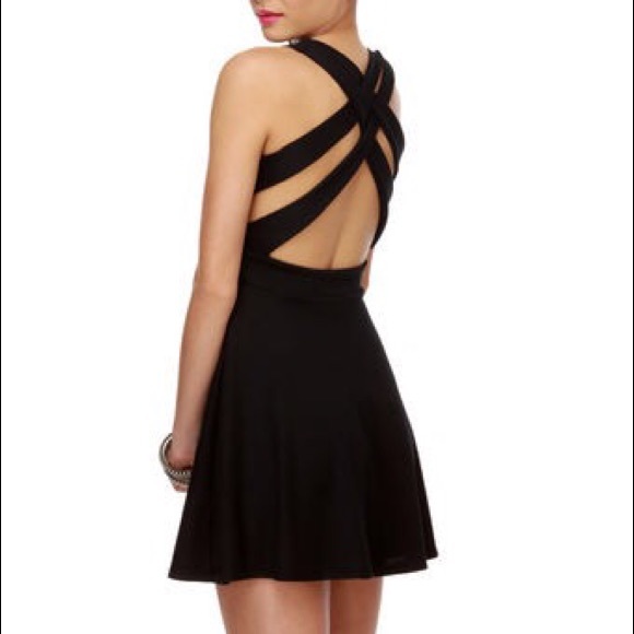 Black sun dress with cross back