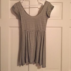 Black and white striped dress