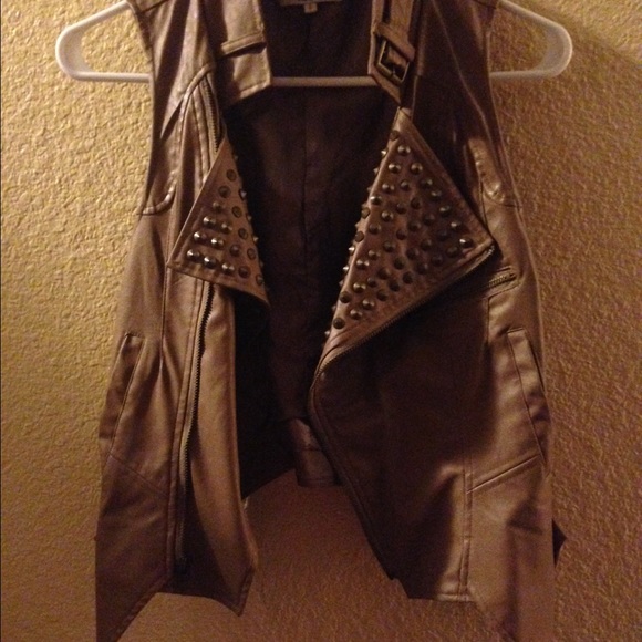 Faux leather vest