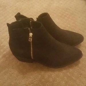 Black and gold booties