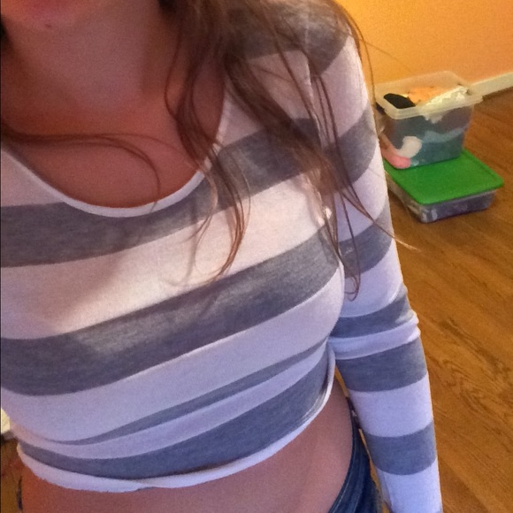 Striped crop sweater